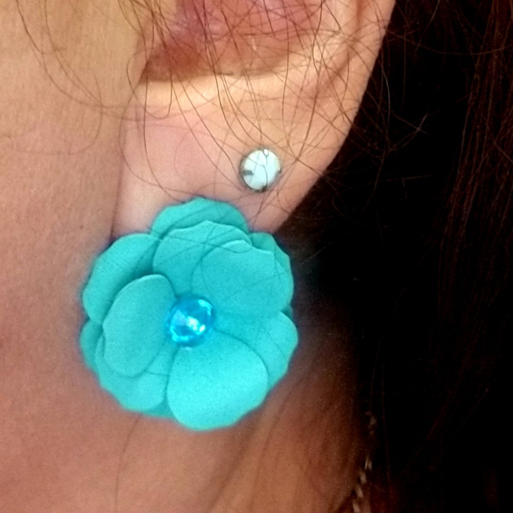 Torqoise Rose Stud Earrings